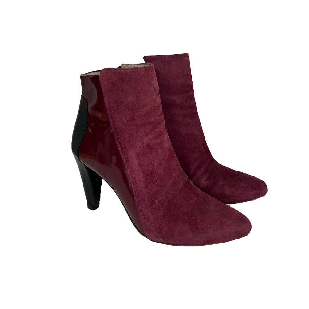 Suede & Patent Leather Booties